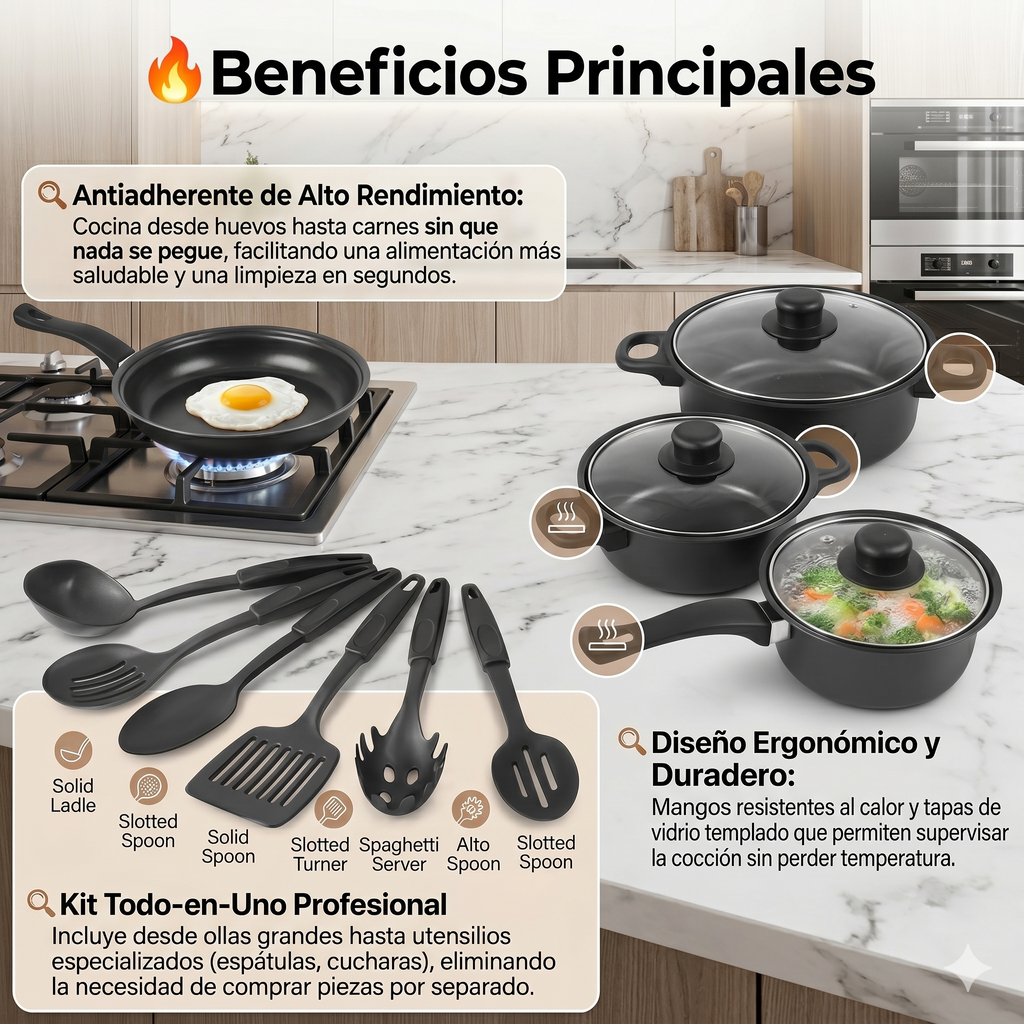 🍳BATERIA DE COCINA ROYAL MARK™️ X 13 PIEZAS